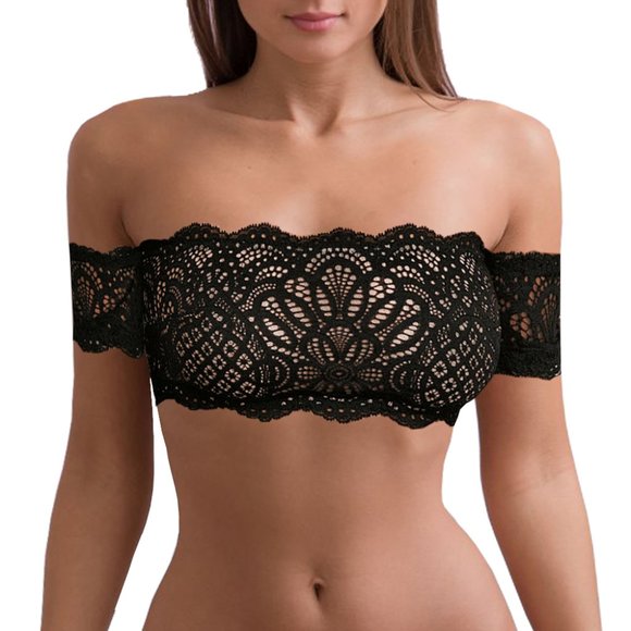 Victoria's Secret Other - VS Lace Off The Shoulder Bralette Black Medium